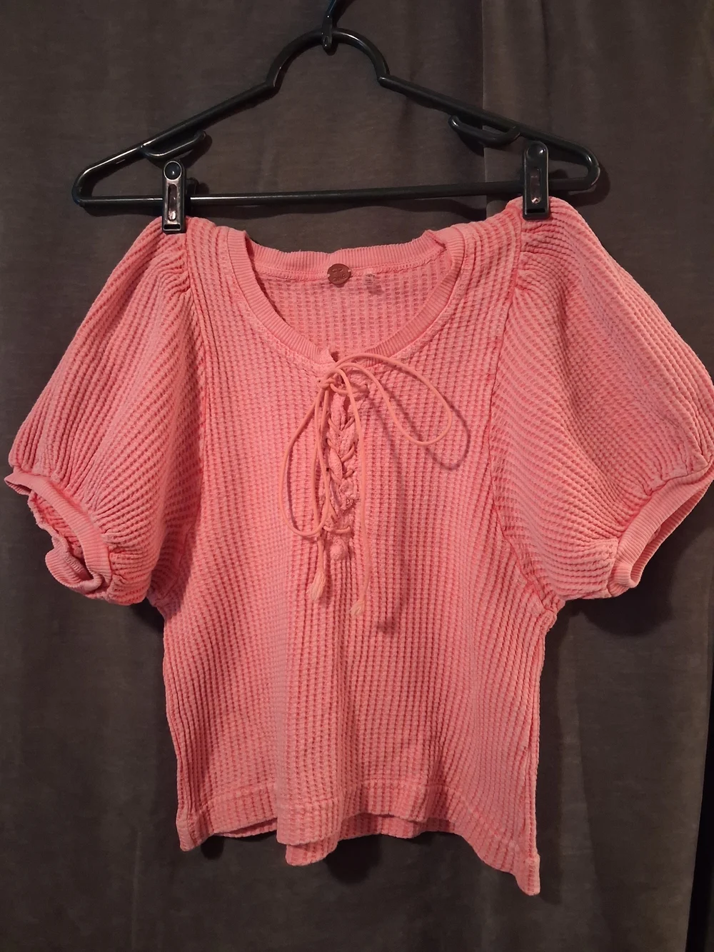 Free People Hayden Lace-Up Thermal Top
